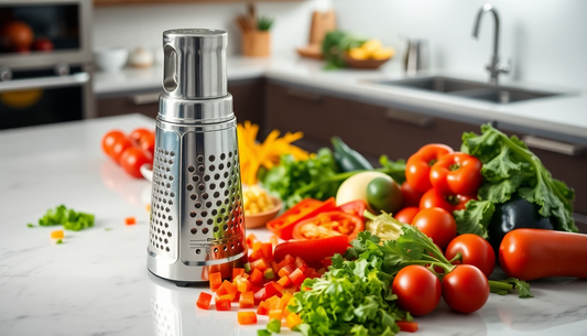 Revolutionize Your Kitchen with the Multifunctional Rotating Vegetable Grater Chopper from BlenderJuice.com
