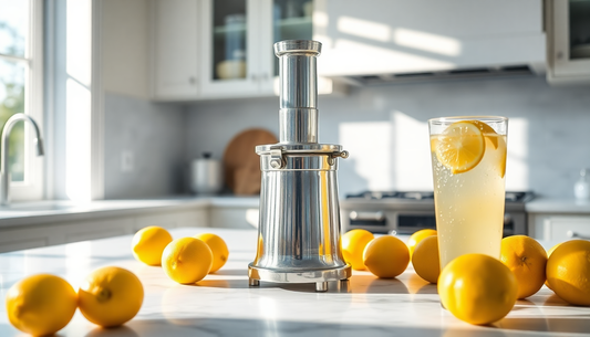 Unleash the Power of Fresh Juice with the Lemon Hand Pressed Alloy Fruit Manual Juicer from BlenderJuice.com