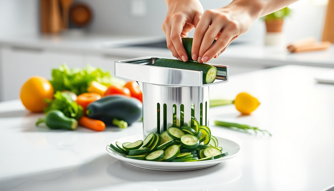 Rub Thin Slices With Adjustable Vegetable Cutter: Kitchen Appliances at BlenderJuice.com
