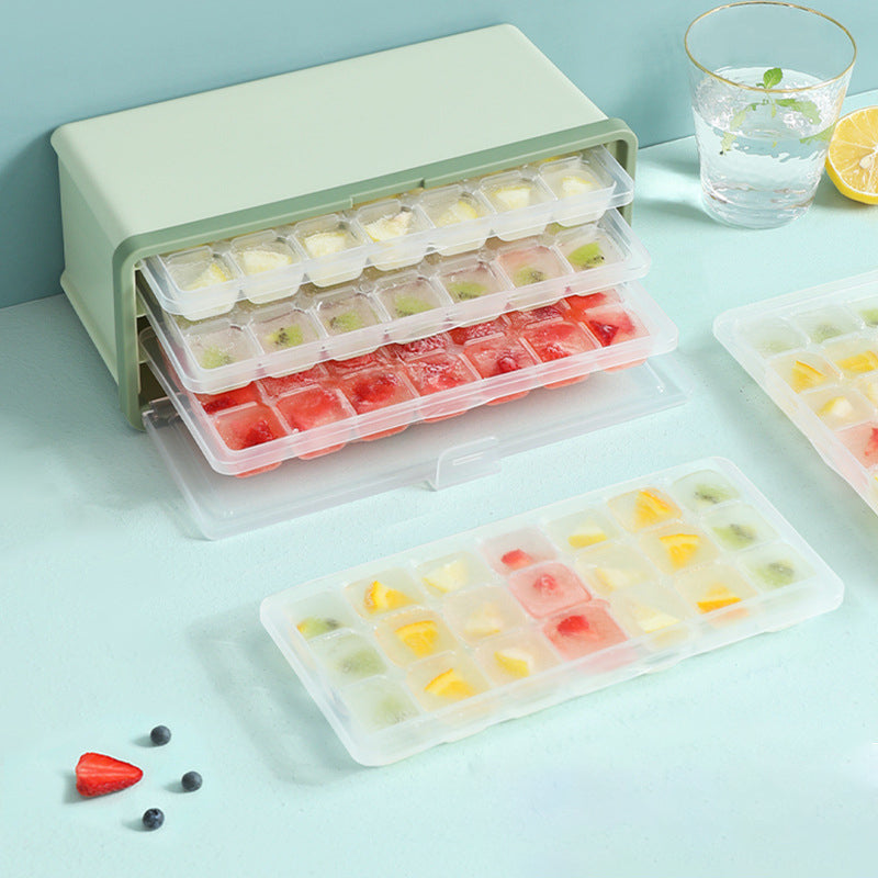 Drawer Type Plastic Ice Cube Mold Maker With Lid And Bin For Beer