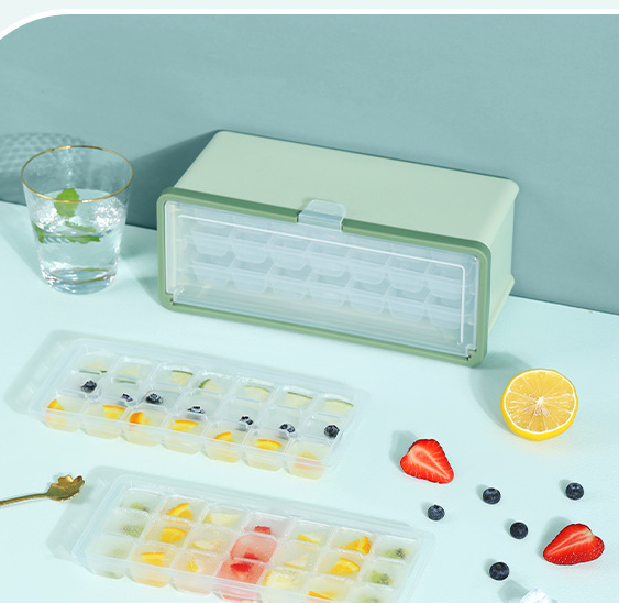 Drawer Type Plastic Ice Cube Mold Maker With Lid And Bin For Beer