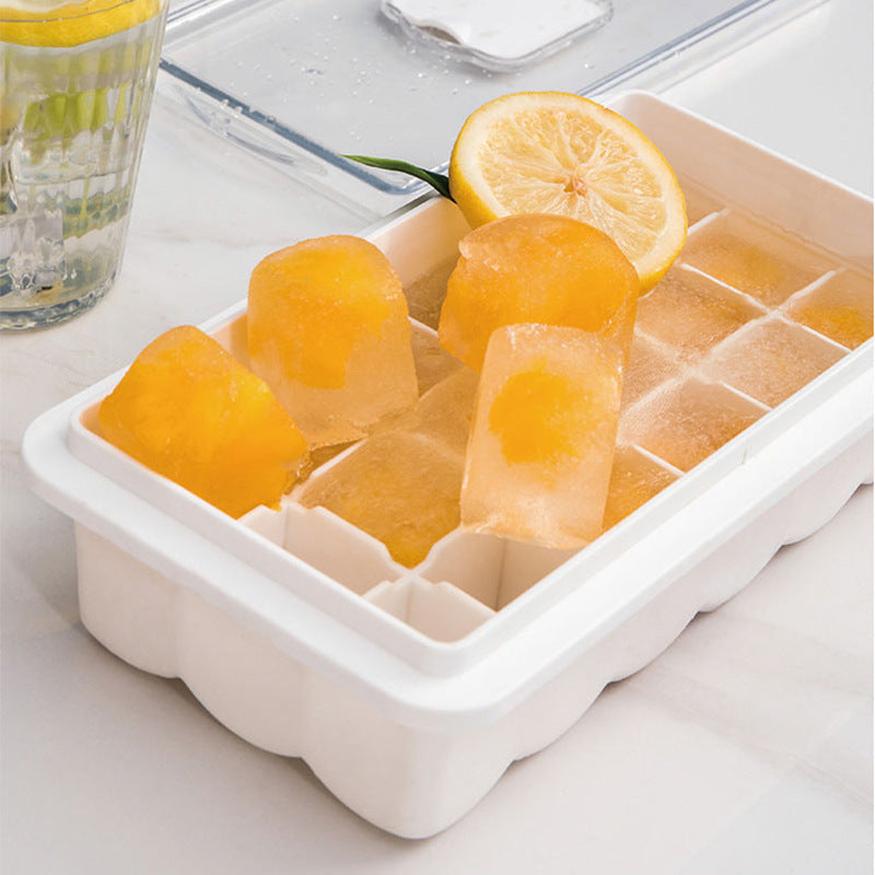 18-grid Transparent Non-flavor Ice-making Hole Cover Water-filled Silicone Ice Tray
