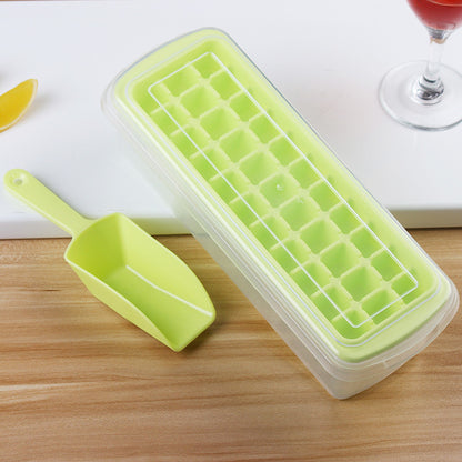 Fashionable Ice Tray With Fresh-keeping Box Multi-cell Ice Box Homemade Ice Shovel