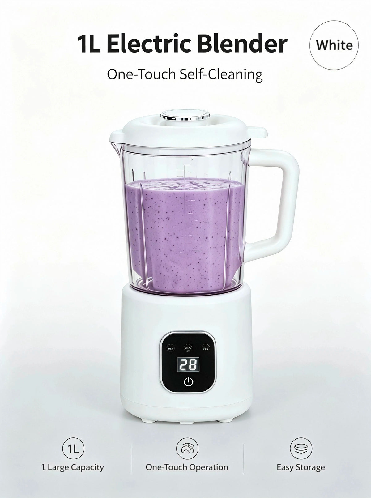 Juicer Smoothie Maker LED Display Easy Clean Countertop Blender for Baby
