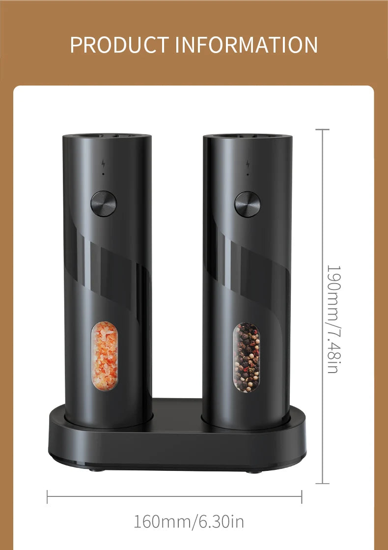 Electric Salt And Pepper Grinder Rechargeable Spice Grinders