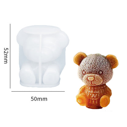 Silicone Mold Bear Shape Ice Cube Maker Chocolate Cake Mould Candy Dough Mold For Coffee Milk Tea Fondant Whiskey Ice Mold