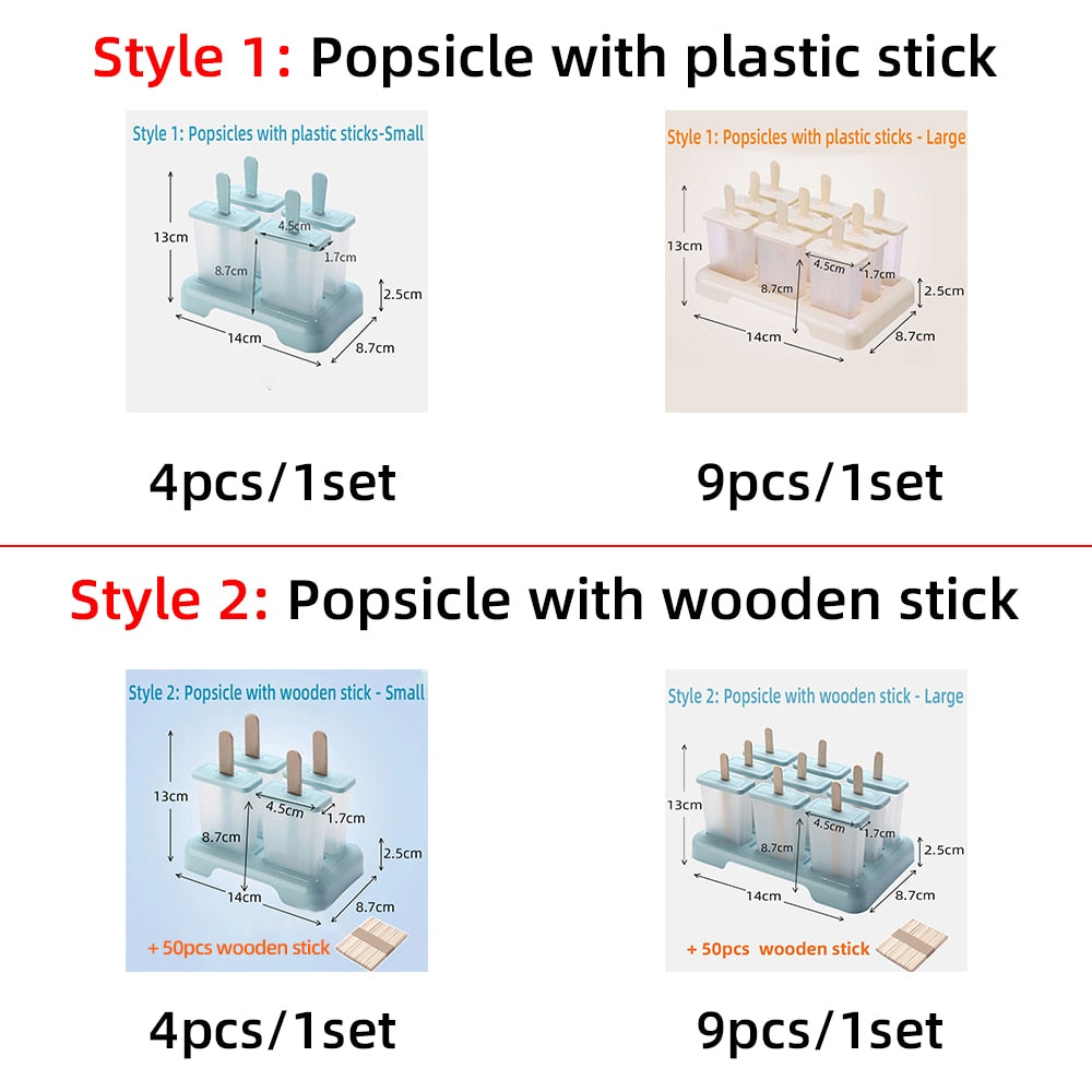 Homemade Summer Ice Cream Mold Ice Cream Sticks Mold Eco-Friendly