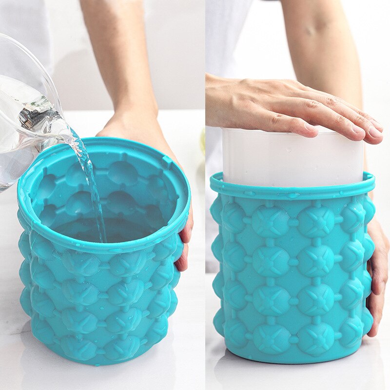 Ice Bucket Mold With Lid Portable Ice Cube Maker