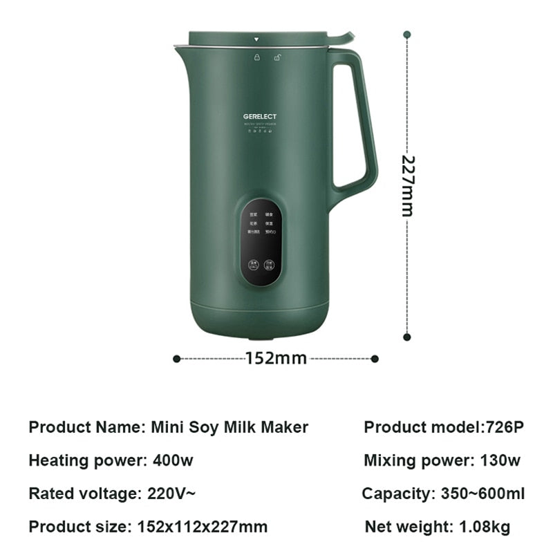220V Soymilk Maker Smart Blender Electric Juicer Multifunction Filter-free