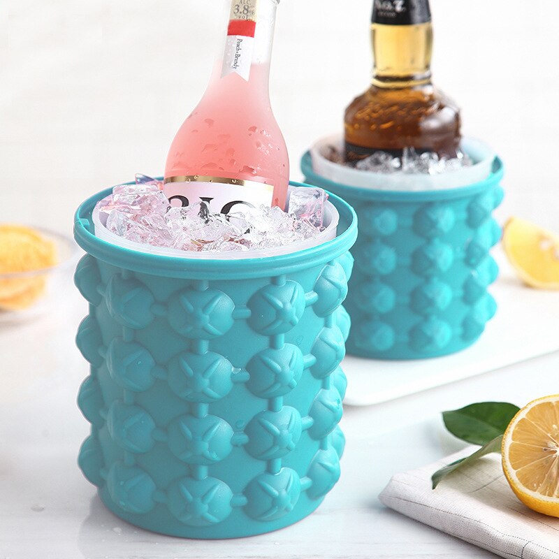 Ice Bucket Mold With Lid Portable Ice Cube Maker