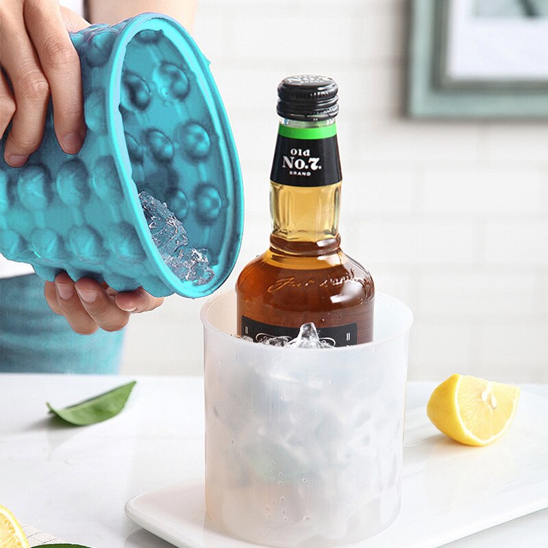 Ice Bucket Mold With Lid Portable Ice Cube Maker