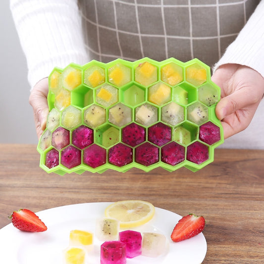 Silicone Honeycomb Ice Cube Maker with Lid