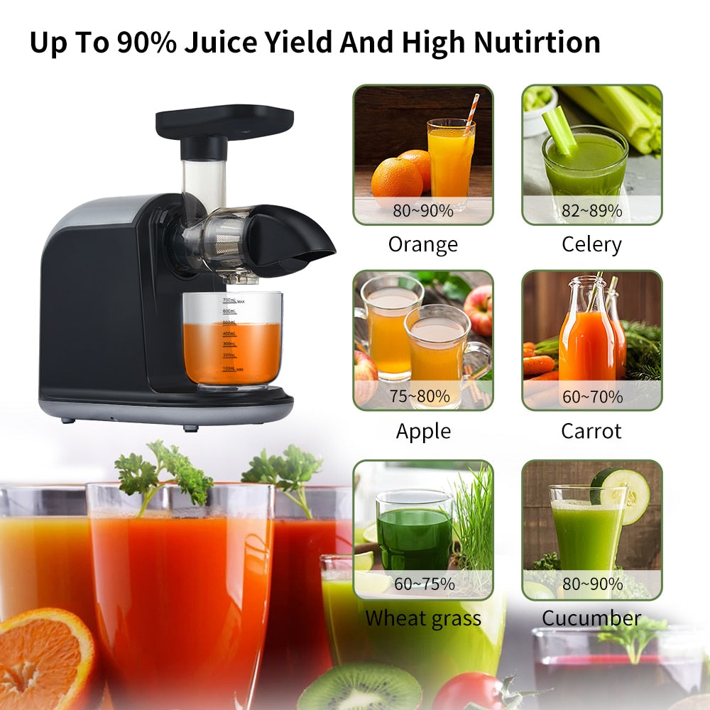 Slow Juicer Extractor with Quiet Motor Reverse for High Nutrient