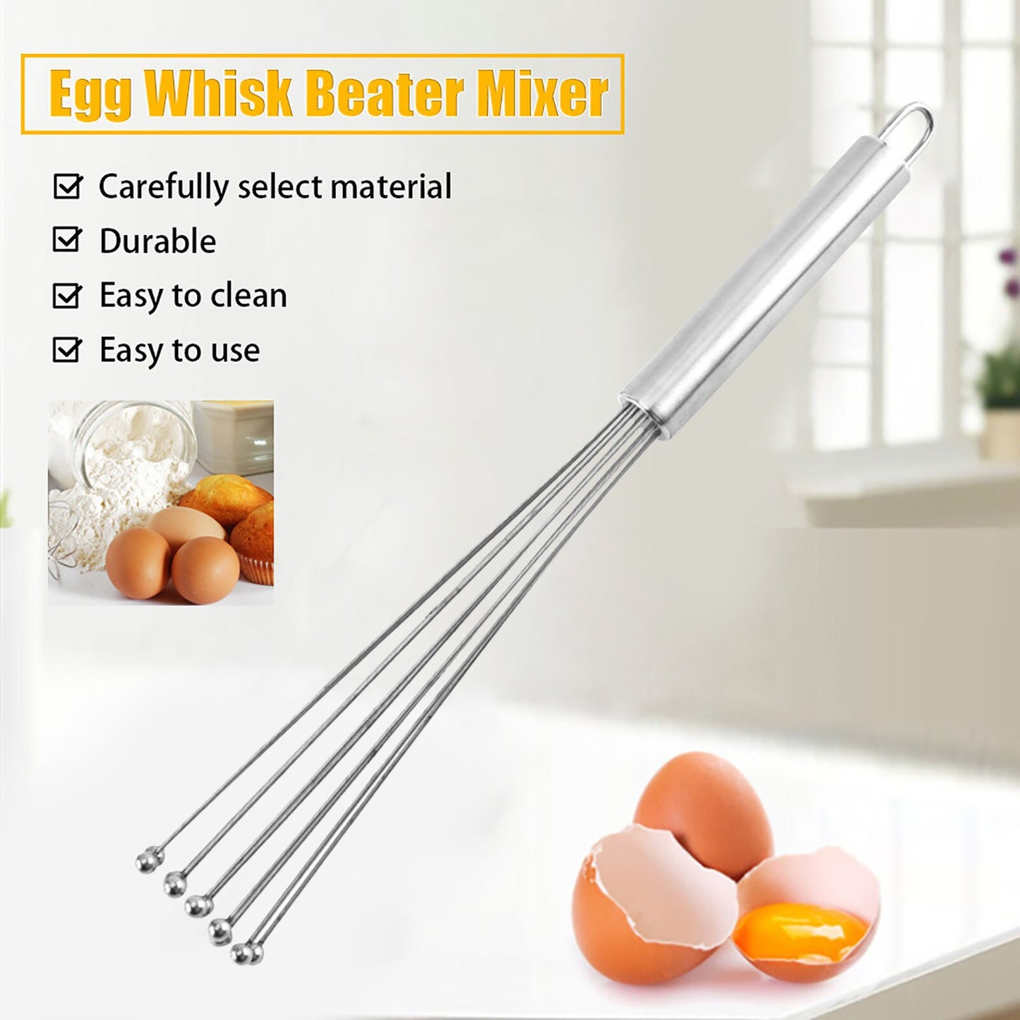 Hot Egg Whisk Stainless Steel Egg Whisk Mixer