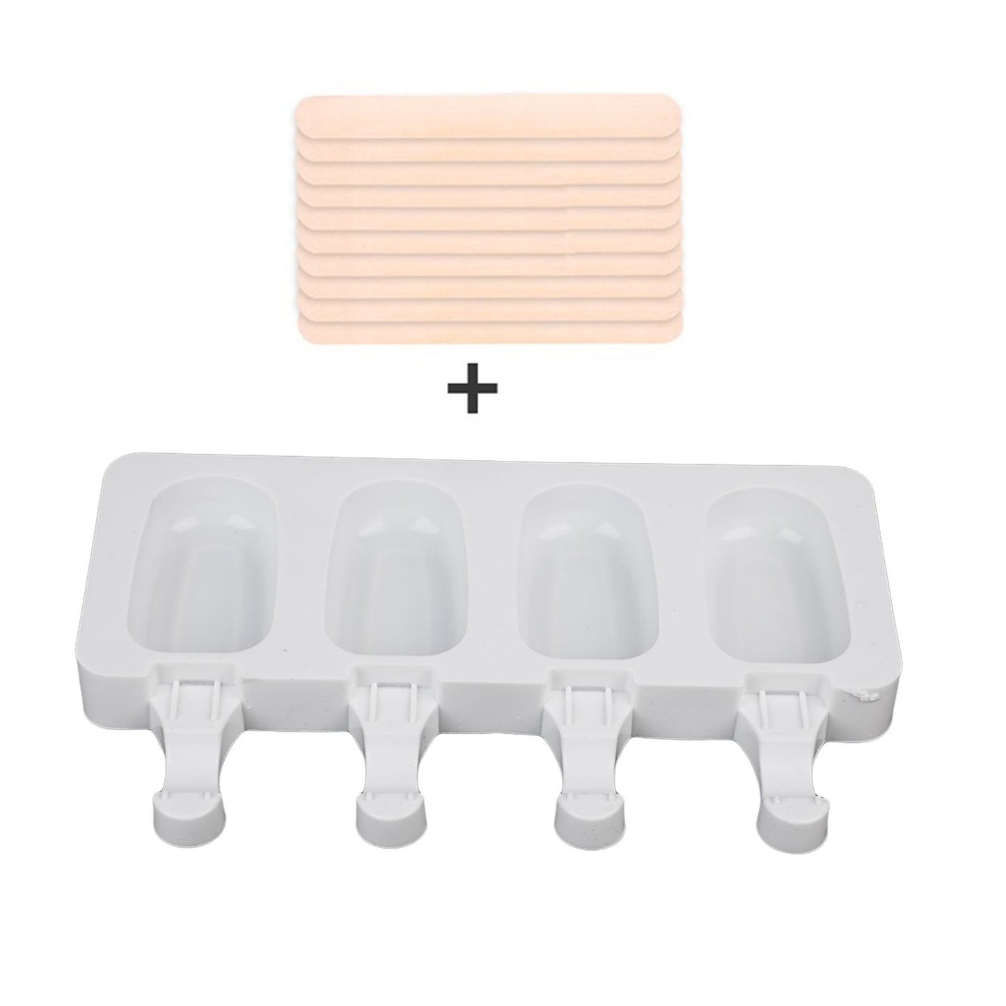 Ice Cream Molds 4 Cell Ice Cube Tray Food Safe Homemade Freezer