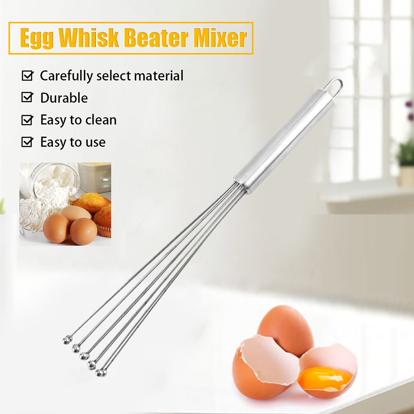 Hot Egg Whisk Stainless Steel Egg Whisk Mixer