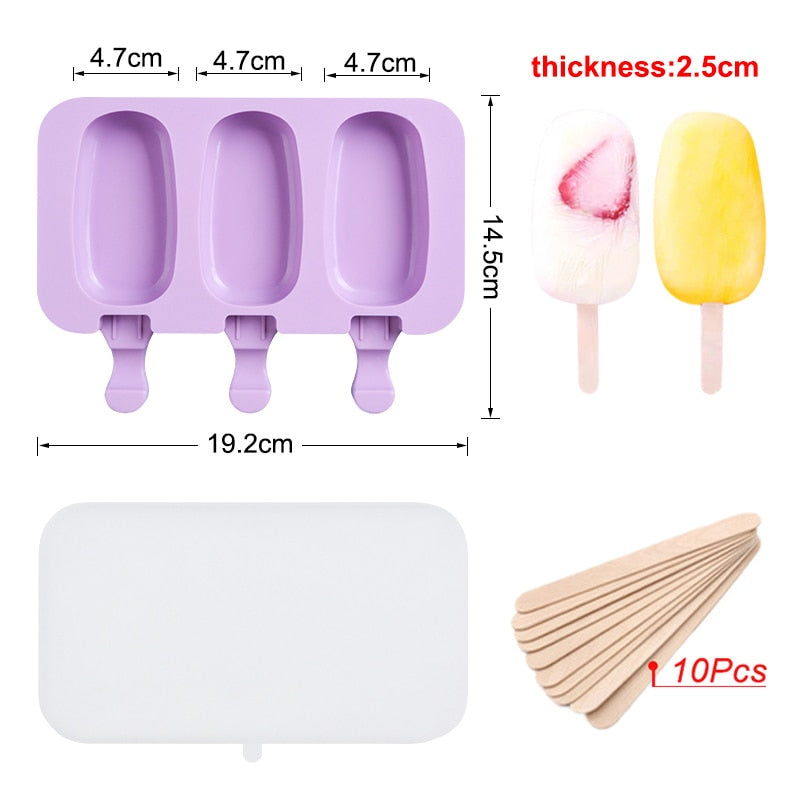 Cartoon Ice Cream Mold Silicone Popsicle Molds Reusable Mold