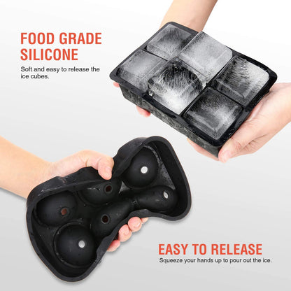 6 Cell Ice Ball Mold Silicone Ice Cube Trays