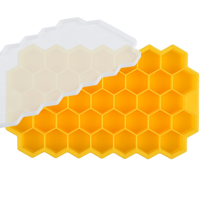 Creative Honeycomb Ice Cube Maker Reusable Trays with Removable Lids