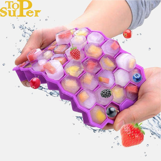 Honeycomb Ice Mold Ice Cube Maker 37 Cells Grade Flexible Silicone