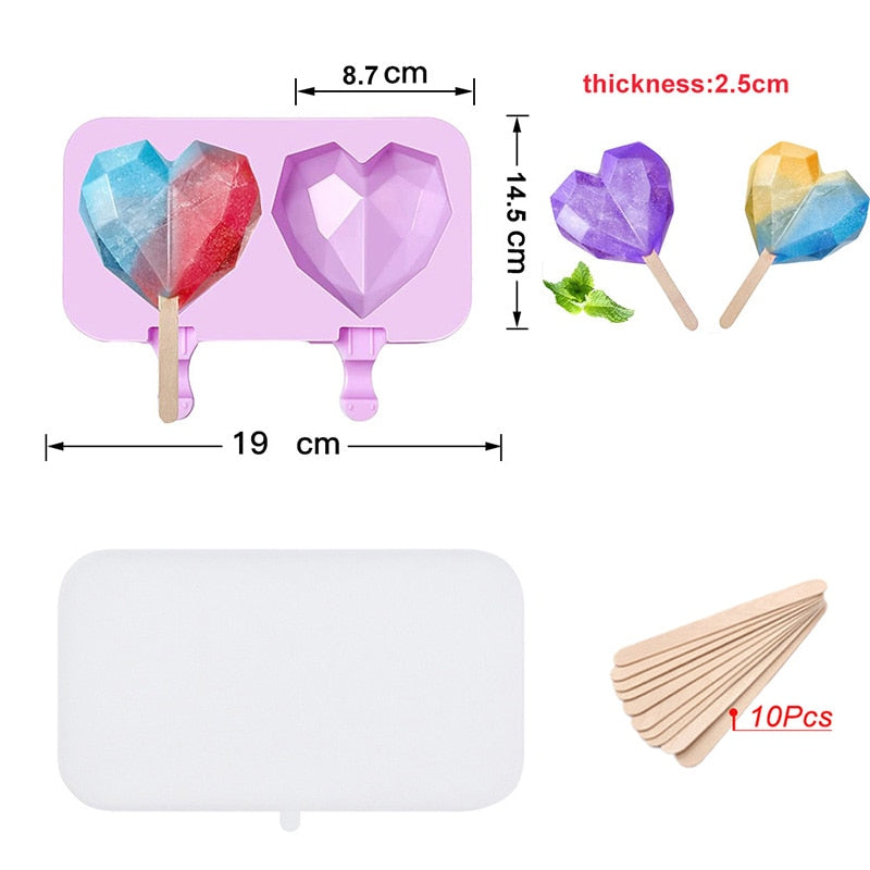 Cartoon Ice Cream Mold Silicone Popsicle Molds Reusable Mold