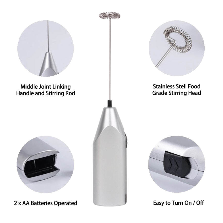 Milk Foamer Coffee Whisk Mixer Handle Stirrer Cappuccino