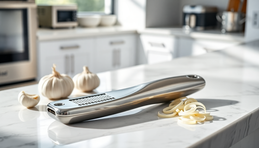 Elevate Your Cooking with the Garlic Press Manual 2 In 1 Multifunctional Slicer from BlenderJuice.com