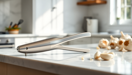 Elevate Your Cooking with the Stainless Steel Manual Garlic Press from BlenderJuice.com