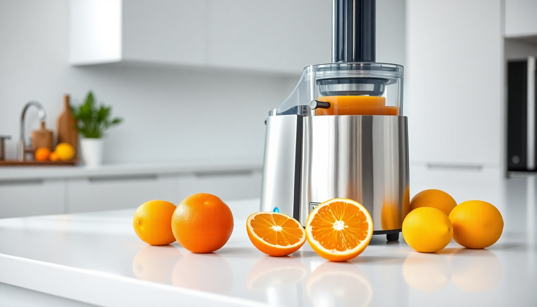 Unleash the Power of Fresh Citrus with the Stainless Steel Orange Juicer 350W from BlenderJuice.com