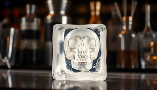 Elevate Your Drinks with Whiskey Ice Cube Ice Hockey Skull Ice Box Crystal Ice Cube Ice Tray Mold from BlenderJuice.com