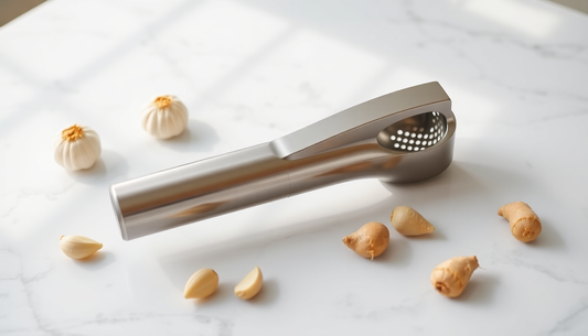 Elevate Your Cooking with the Stainless Steel Multifunction Garlic Press Crusher Ginger Mincer from BlenderJuice.com