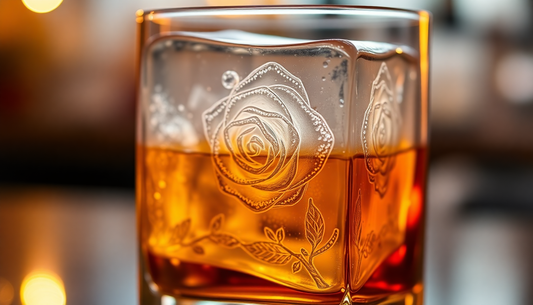 Elevate Your Cocktails with the 3D Rose Cocktail Whiskey Thickened Ice Cube Mold from BlenderJuice.com