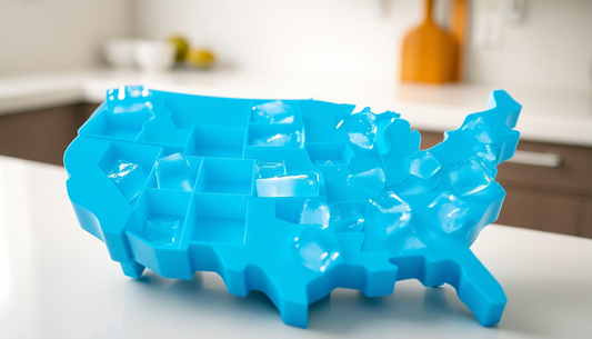 Discover the Patriotic Fun of the Creative Silicone American Map Ice Cube Tray Mold at BlenderJuice.com