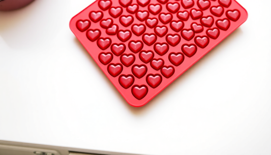 Chill Your Drinks in Style with the 150 Cells Silicone Heart-Shaped Ice Tray from BlenderJuice.com