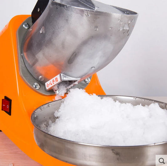 Making a simple treat with a ice shaving machine