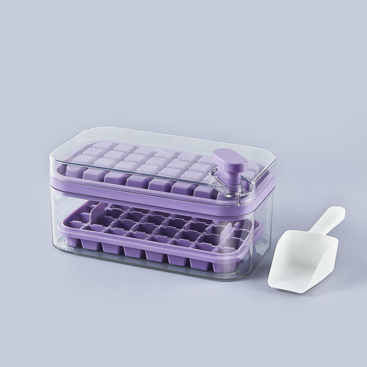 One-button Press Type Ice Mold Box Plastics Ice Cube Maker