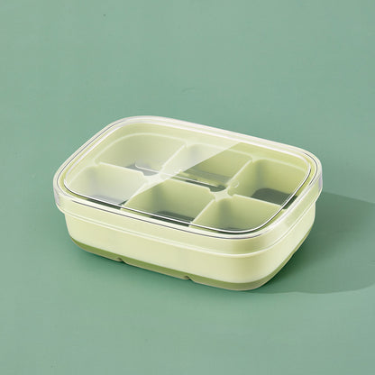Silicone Ice Cube Mould With DIY Lid 6 Grid Soft Bottom