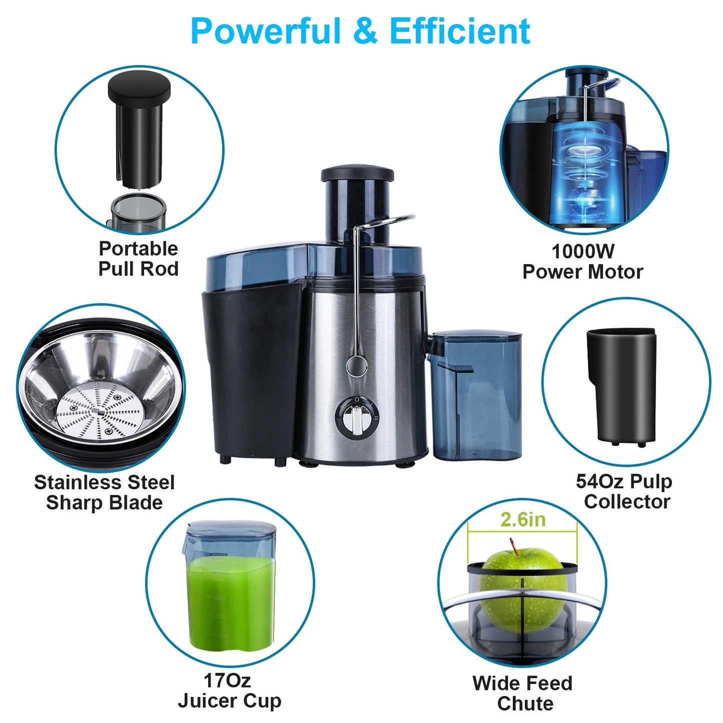 1Pc Centrifugal Juicer Juice Extractor Pulp Collector Electric Juicer