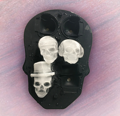 Creative 3D Skull Mold Ice Cube Tray Silicone Mold Soap Candle Moulds