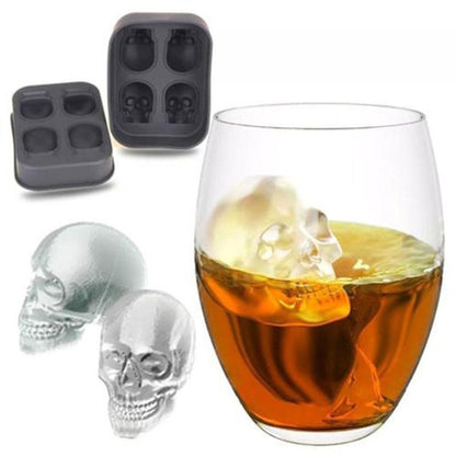 Creative 3D Skull Mold Ice Cube Tray Silicone Mold Soap Candle Moulds