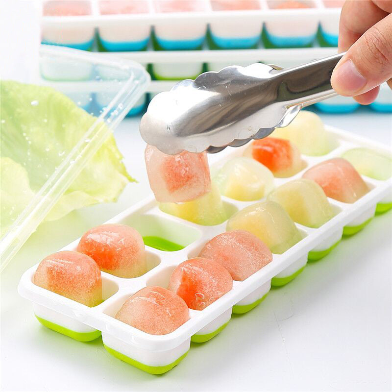 Creative Silicone Ice Tray With Lid Mold Food Grade