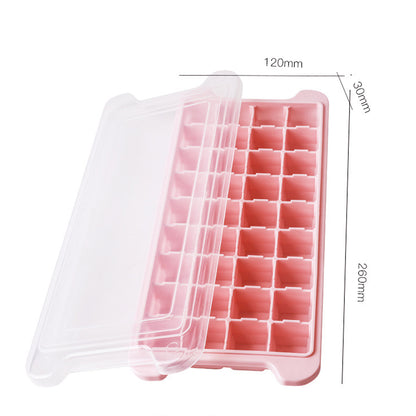 Household Silicone Square Ice Tray With Lid