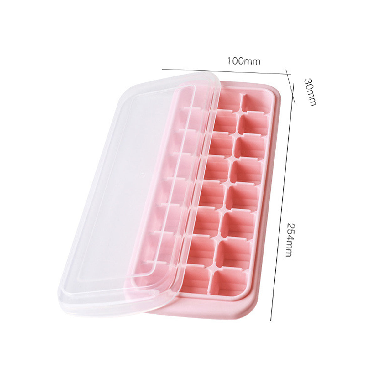 Household Silicone Square Ice Tray With Lid