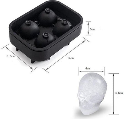 Silicone quadruple skull Silicone ice tray