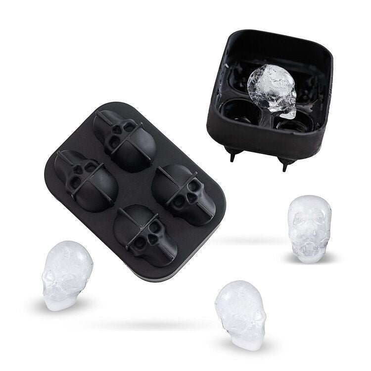 Silicone quadruple skull Silicone ice tray