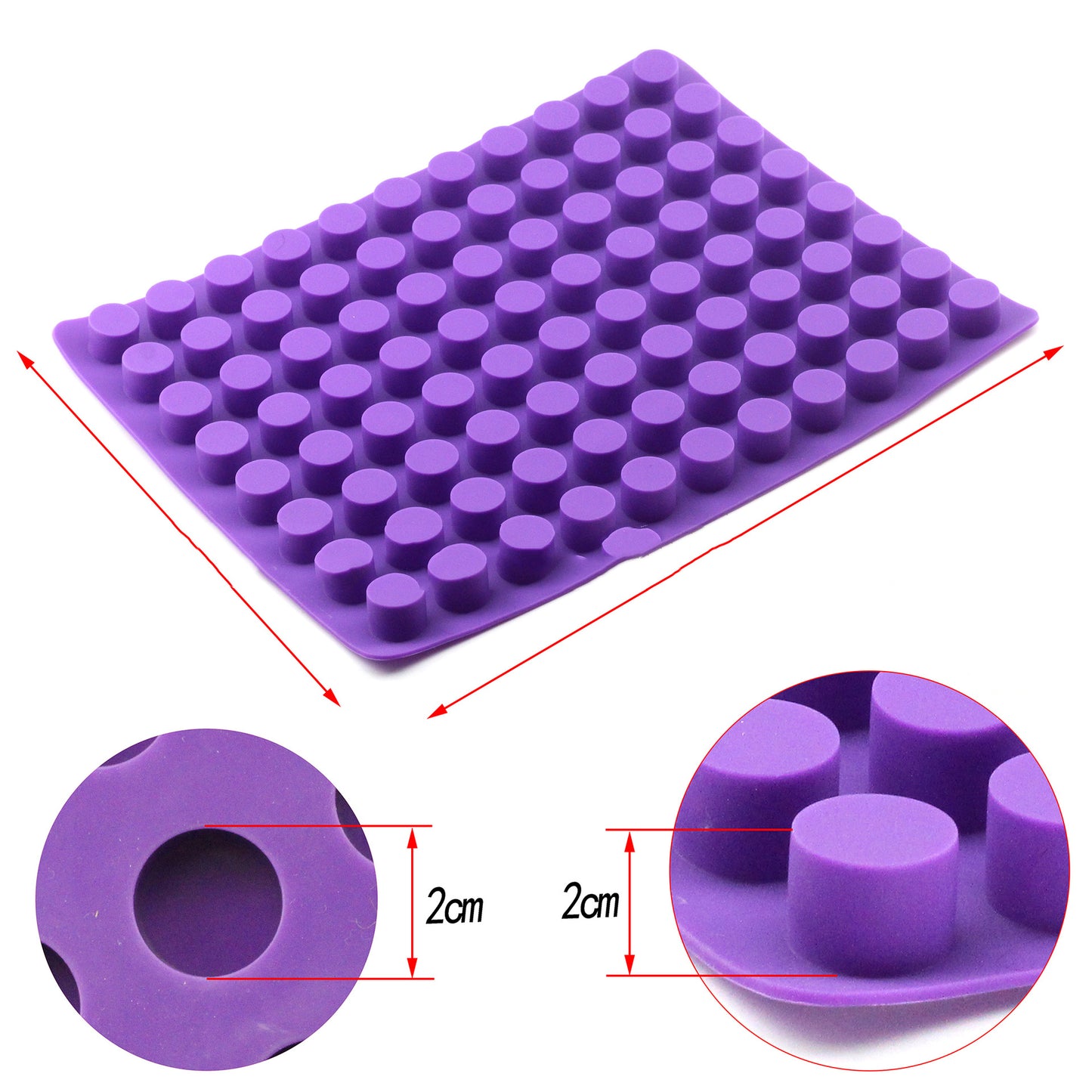 88-hole cylindrical silicone ice tray mold