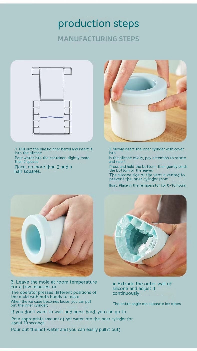 Silicone Household Cylinder Ice Cube Mold Ice Cube Household