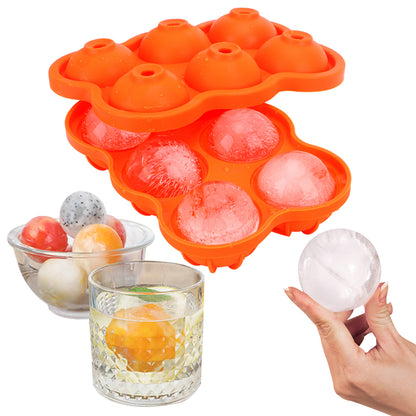 Large Ice Cube Maker Silicone Mold 6 Cell Big Sphere Ice Ball Tray