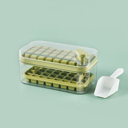 One-button Press Type Ice Mold Box Plastics Ice Cube Maker