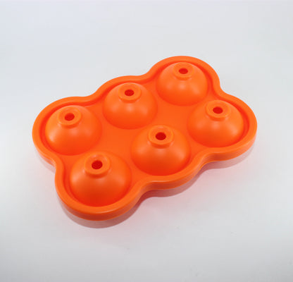 Large Ice Cube Maker Silicone Mold 6 Cell Big Sphere Ice Ball Tray